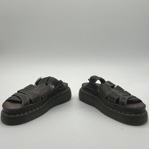Dr Martens Maxxy Slide Brown Leather Fisherman Sandals Mens 9 Womens 10 UK 8